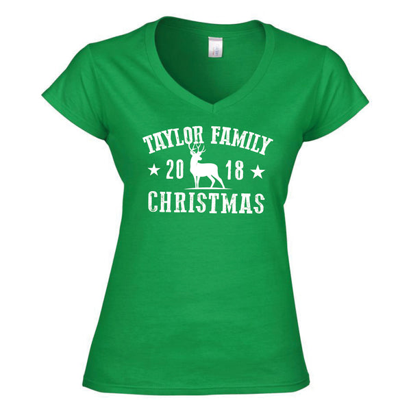 Family Souvenir Christmas Ladyfit T-Shirt 2019 (Personalised)
