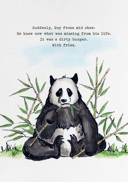 'Roy, the Mildly Discontented Panda' Giclee Print