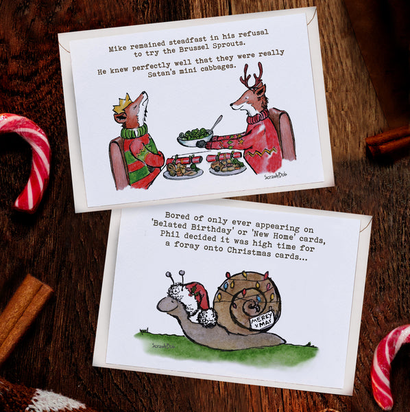 Christmas Card Pack (Fox & Snail)