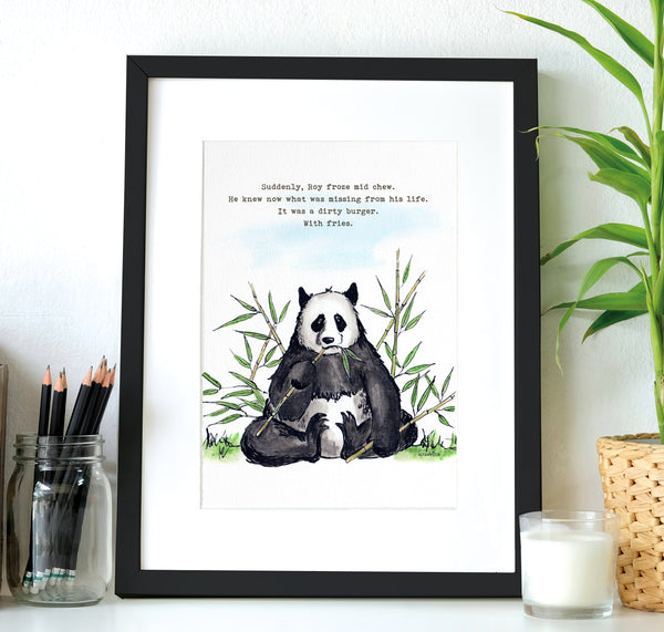 'Roy, the Mildly Discontented Panda' Giclee Print