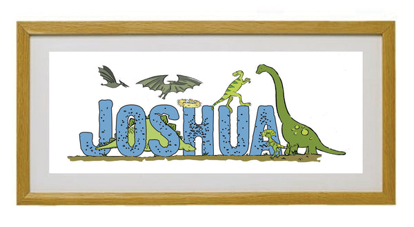 Personalised Dinosaur Framed Print