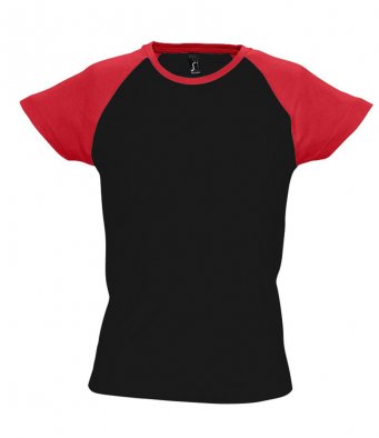 SOL'S Ladies Milky Contrast Baseball T-Shirt (garment & printing / 11195)