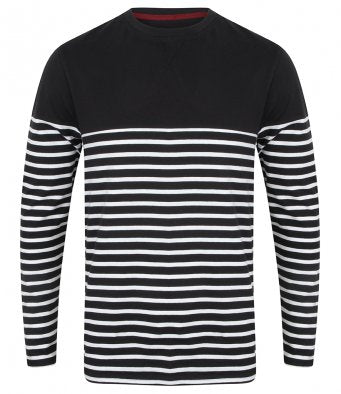 Front Row Long Sleeve Breton Stripe T-Shirt (garment & printing / FR134)