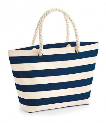 Westford Mill Nautical Beach Bag (bag and printing / W680)