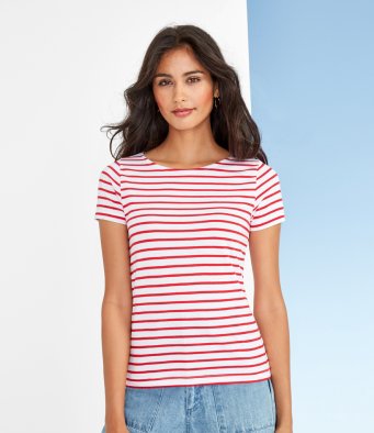 SOL'S Ladies Miles Stripe T-Shirt (Garment & printing / 01399)