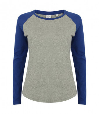 Ladies Long Sleeve Baseball T-Shirt (garment & printing / SK271SF )