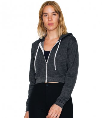 American Apparel Ladies Flex Cropped Zip Hooded (garment & printing / AA058)