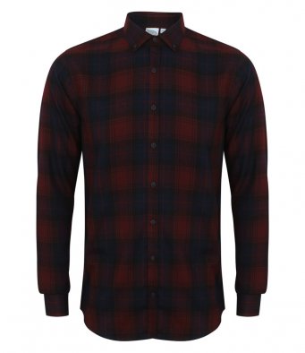 SF Men Brushed Check Casual Shirt (garment & printing / SF560)