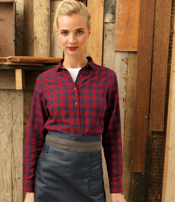 Premier Ladies Mulligan Check Long Sleeve Shirt (garment & printing / PR350)