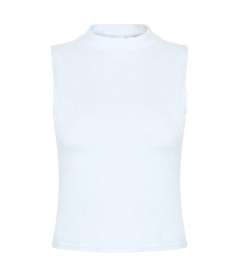 Ladies High Neck Crop Vest (garment and printing / SK170SF )
