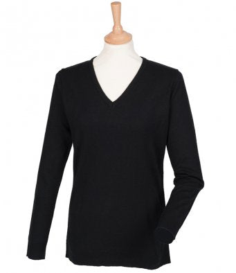 Henbury Ladies Acrylic V Neck Sweater (garment & printing / H761)