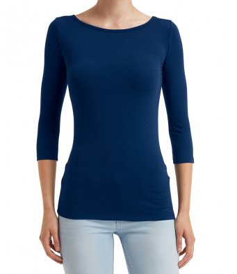HEATHER - Anvil Ladies Stretch 3/4 Sleeve T-Shirt (garment & printing / AV133)
