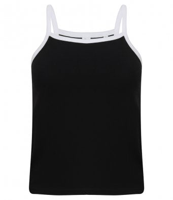 Ladies Feel Good Contrast Strappy Vest (garment and printing / SK127SF)