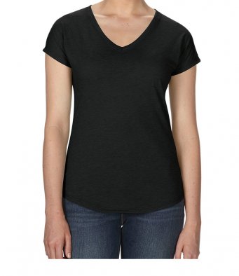 PHILLY - Anvil Ladies Tri-Blend V Neck T-Shirt (garment & printing / AV173F)