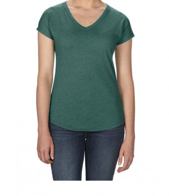 PHILLY - Anvil Ladies Tri-Blend V Neck T-Shirt (garment & printing / AV173F)