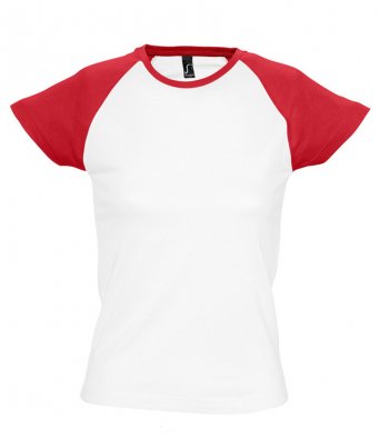 SOL'S Ladies Milky Contrast Baseball T-Shirt (garment & printing / 11195)
