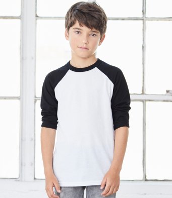 Bella & Canvas Youths 3/4 Sleeve Baseball T-Shirt (garment & printing / CV3200Y)
