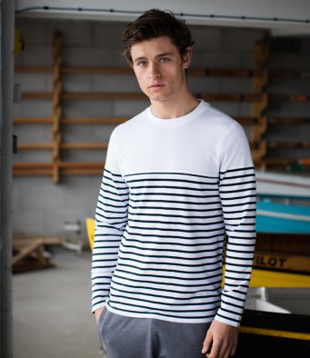 Front Row Long Sleeve Breton Stripe T-Shirt (garment & printing / FR134)