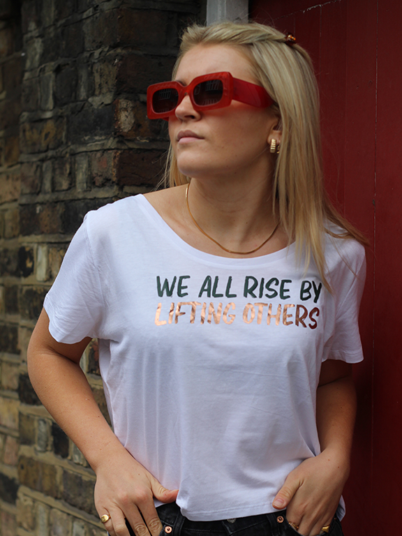 'We All Rise' on Scoop Tee