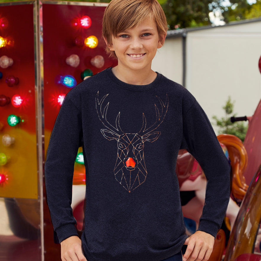 Geo Deer Kids Longsleeve