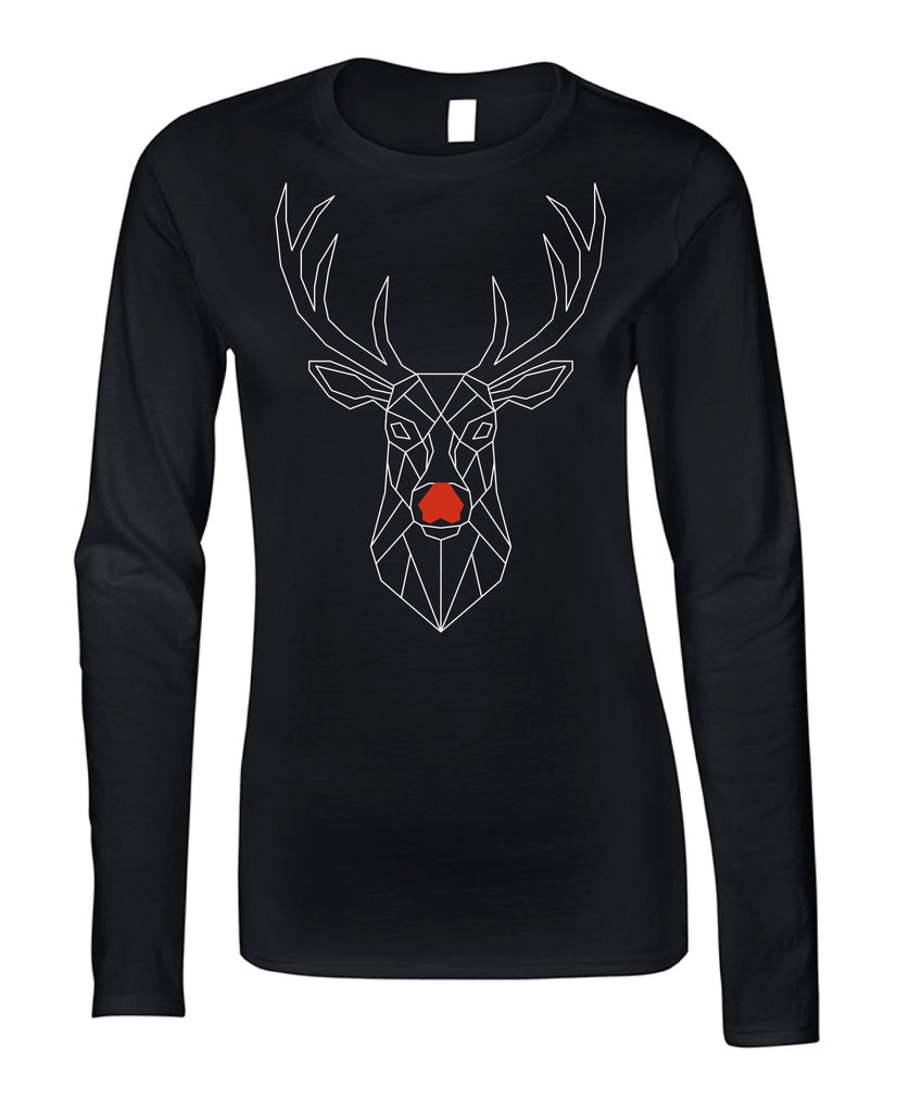 Geo Deer Ladyfit Longsleeve T-shirt