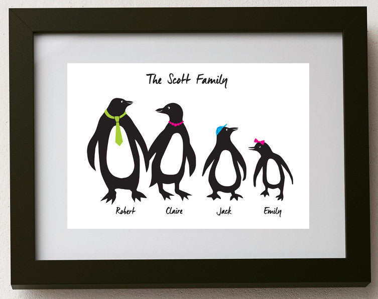 Personalised Penguin Family Print