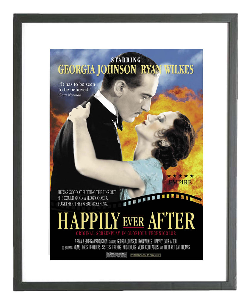 Retro Lovers Film Framed Print (personalised)