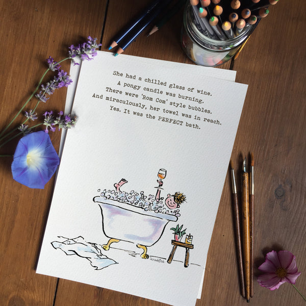 'The Perfect Bath' A4 Limited Edition Giclee Print